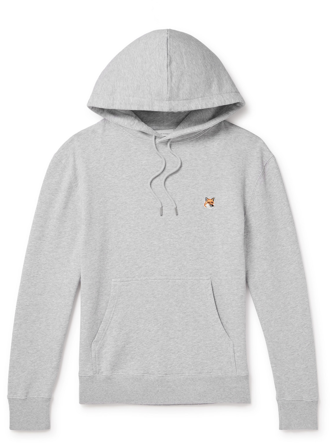 Maison Kitsuné - Logo-Appliquéd Cotton-Jersey Hoodie - Men - Gray - S von Maison Kitsuné