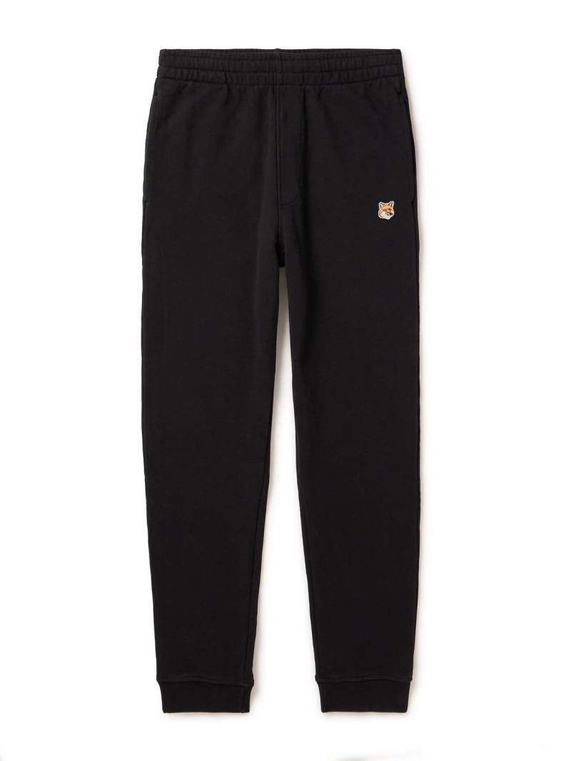 Maison Kitsuné - Logo-Appliquéd Cotton-Jersey Sweatpants - Men - Black - XL von Maison Kitsuné