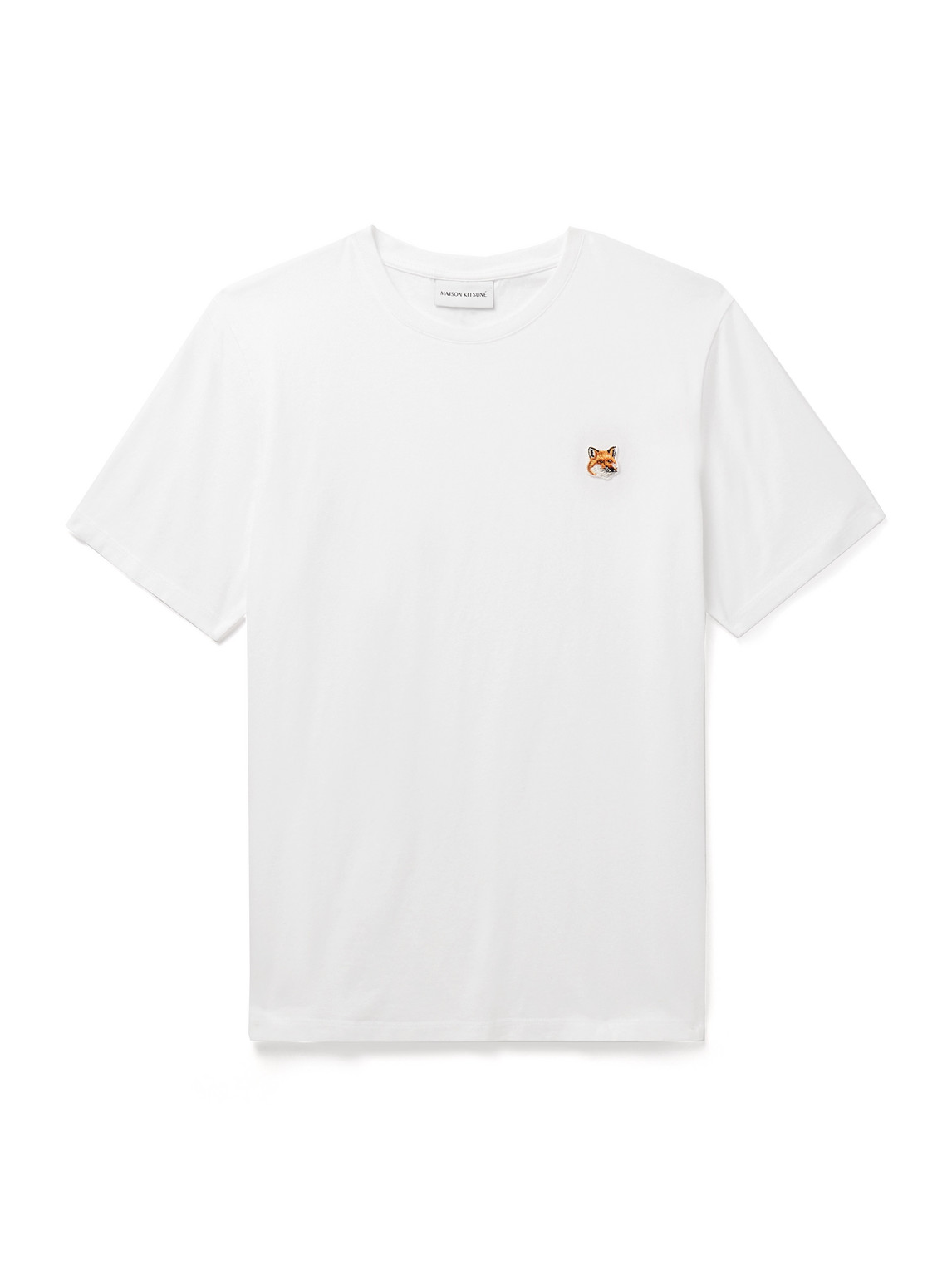 Maison Kitsuné - Logo-Appliquéd Cotton-Jersey T-Shirt - Men - White - XL von Maison Kitsuné