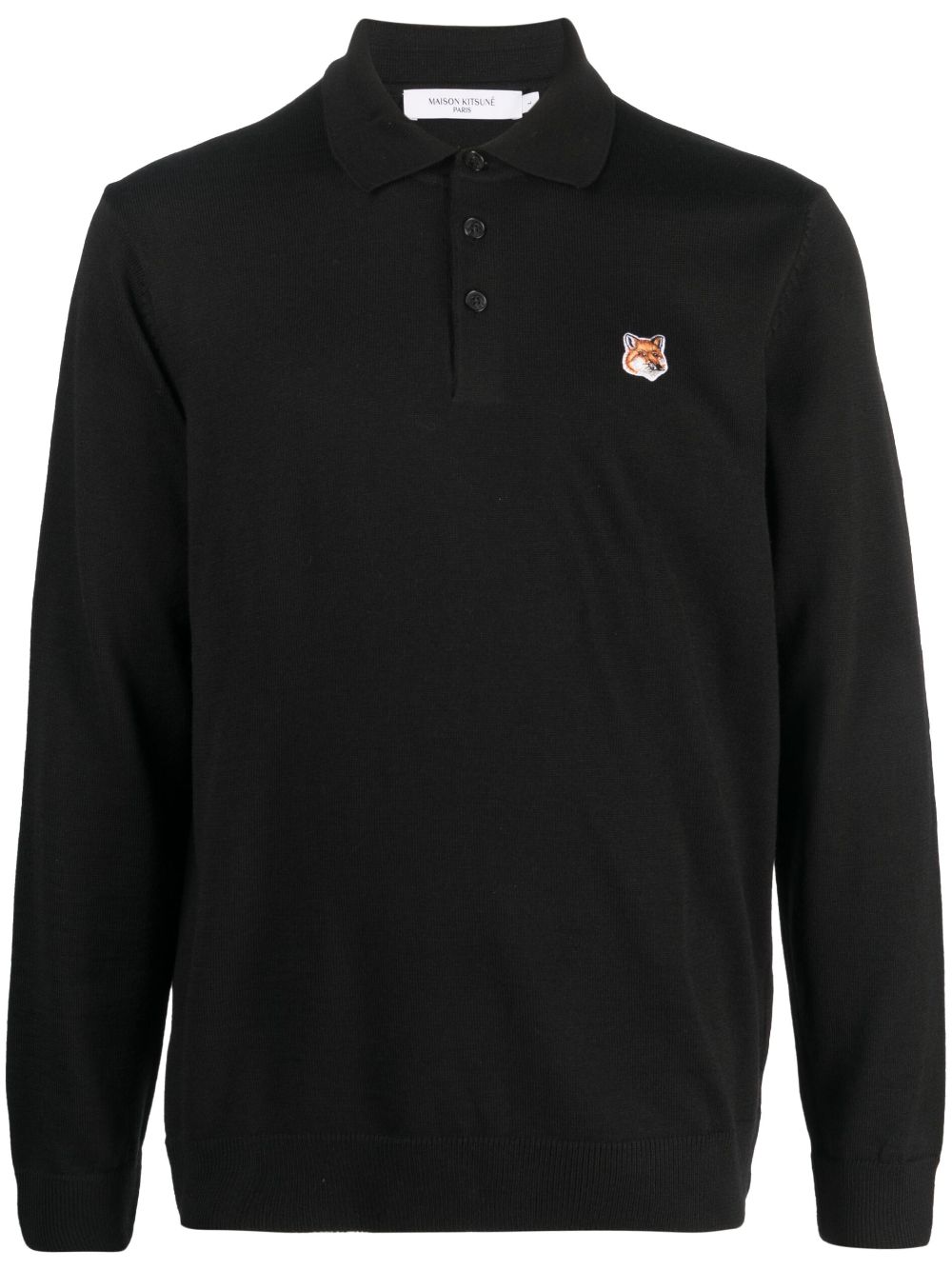 Maison Kitsuné Poloshirt mit Fuchs-Patch - Schwarz von Maison Kitsuné