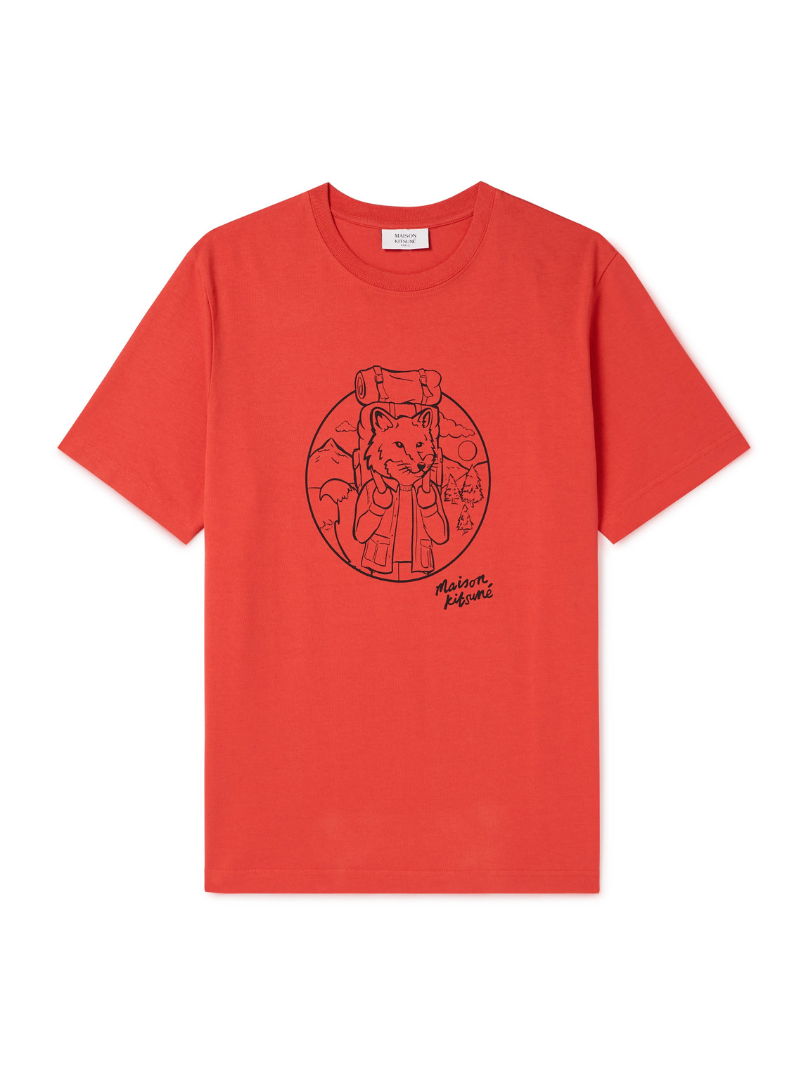 Maison Kitsuné - Rambling Fox Logo-Print Cotton-Jersey T-Shirt - Men - Red - XS Maison Kitsuné - Rambling Fox Logo-Print Cotton-Jersey T-Shirt - Men - Red - XS von Maison Kitsuné