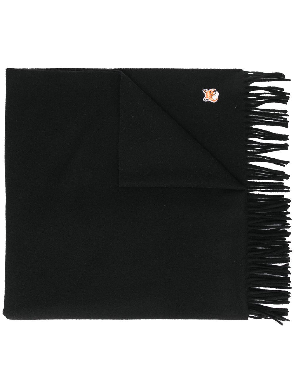 Maison Kitsuné Schal mit Logo-Patch - Schwarz von Maison Kitsuné