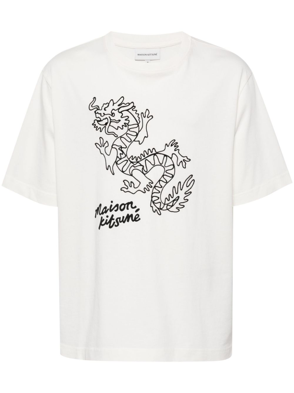 Maison Kitsuné T-Shirt mit Drachen-Print - Weiß von Maison Kitsuné