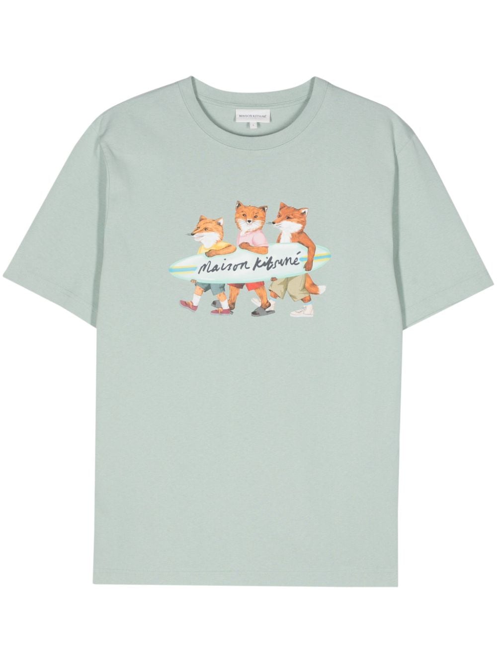 Maison Kitsuné T-Shirt mit Fuchs-Motiv - Grün von Maison Kitsuné