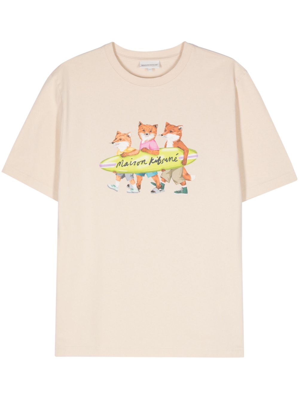 Maison Kitsuné T-Shirt mit Fuchs-Motiv - Nude von Maison Kitsuné