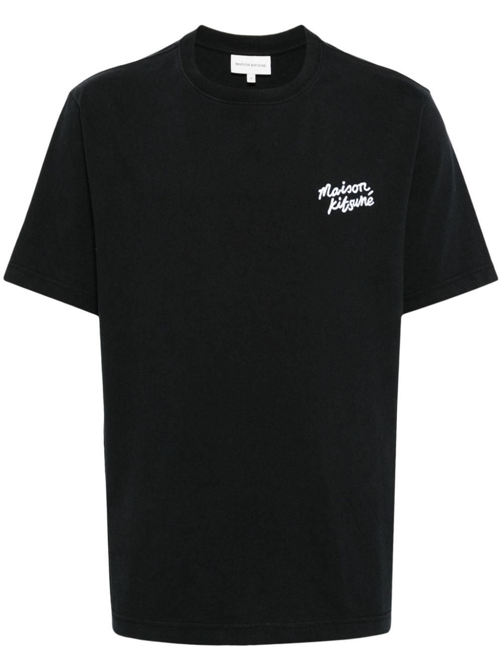 Maison Kitsuné T-Shirt mit Handschrift-Logo - Blau von Maison Kitsuné