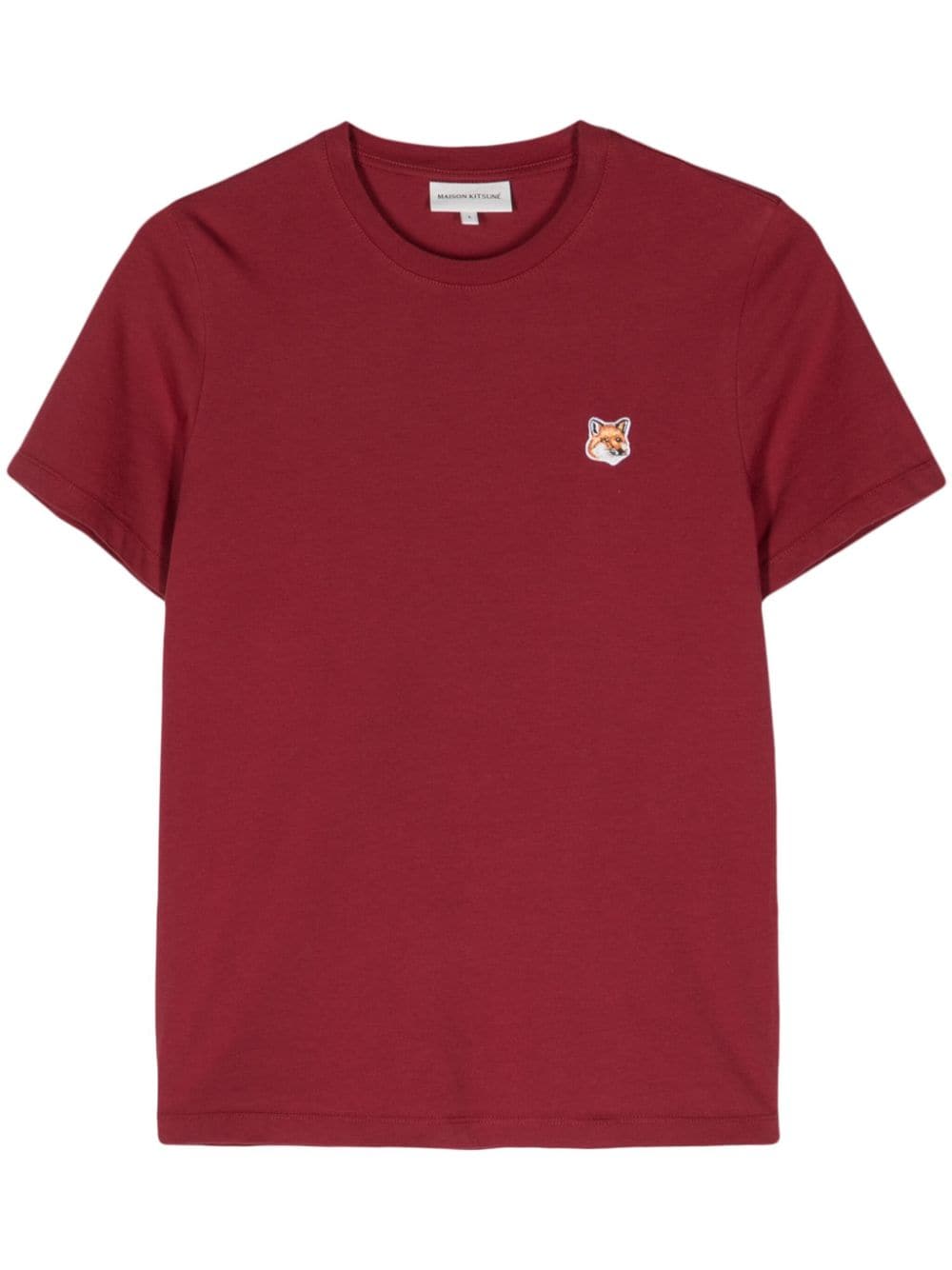 Maison Kitsuné T-Shirt mit Logo-Patch - Rot von Maison Kitsuné