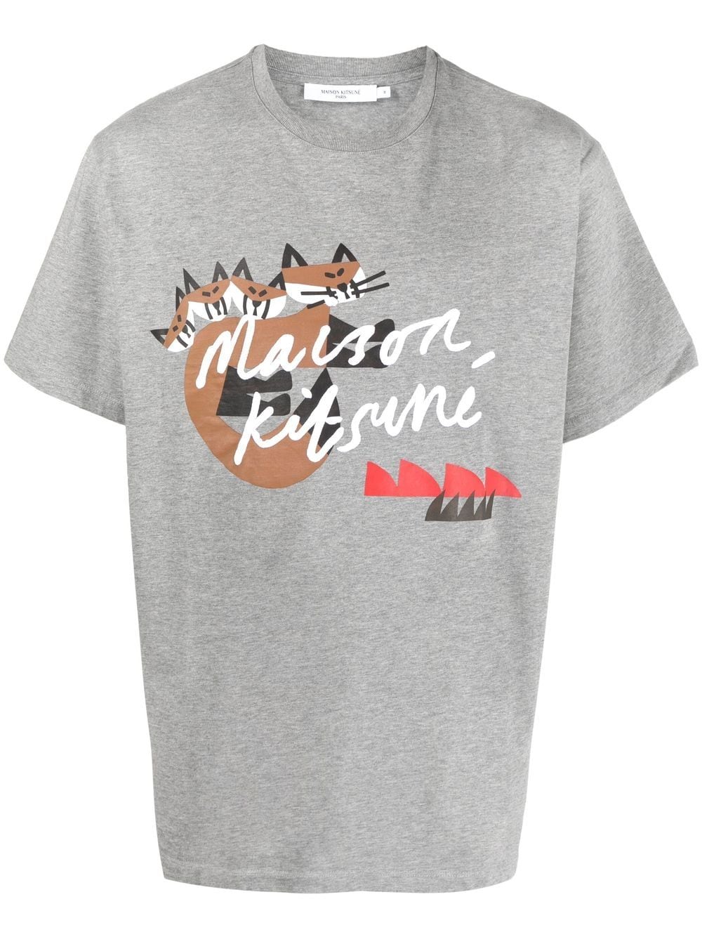 Maison Kitsuné T-Shirt mit grafischem Print - Grau von Maison Kitsuné