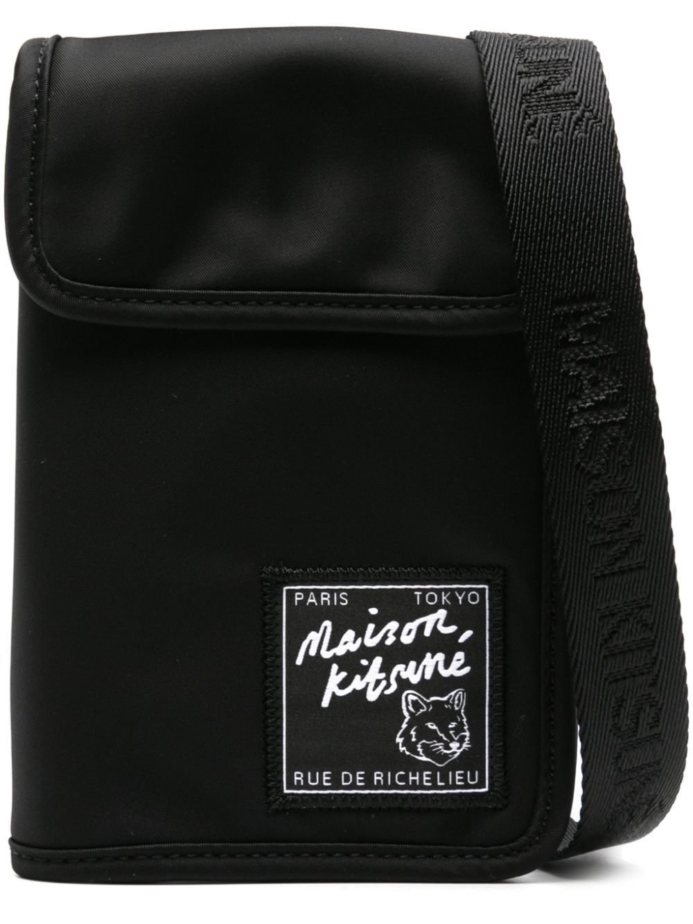 Maison Kitsuné The Traveller bi-fold neck bag - Schwarz von Maison Kitsuné