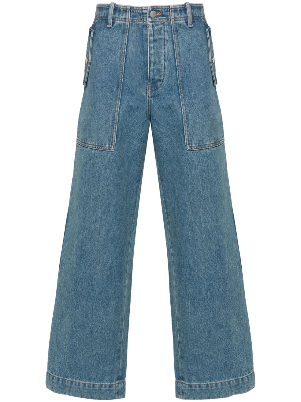 Maison Kitsuné Tief sitzende Wide-Leg-Jeans - Blau von Maison Kitsuné