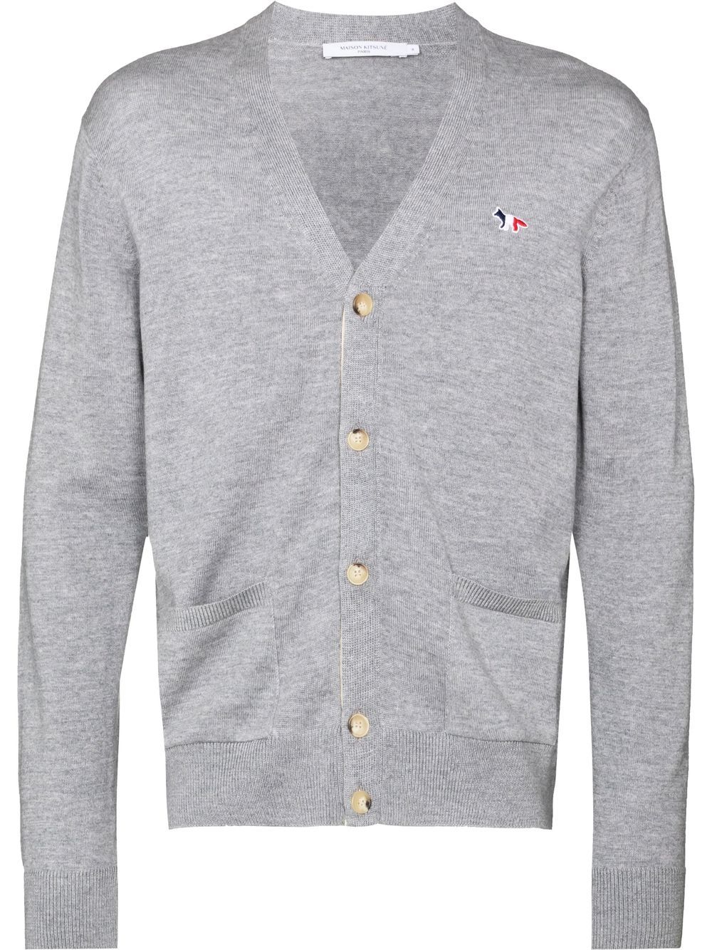 Maison Kitsuné Bestickter Cardigan - Grau von Maison Kitsuné