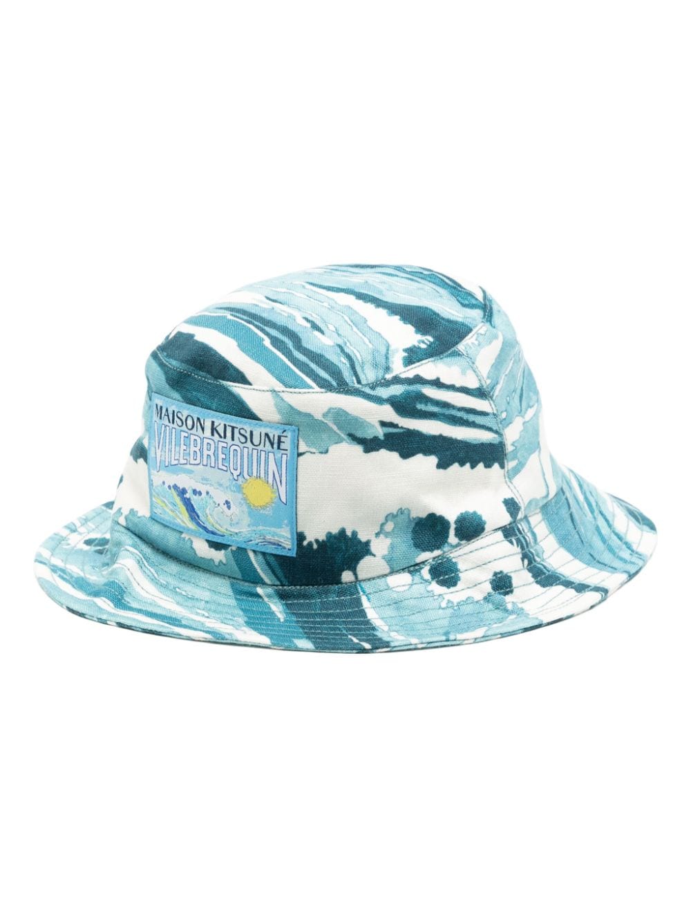 Maison Kitsuné x Vilebrequin tie-dye bucket hat - Blau von Maison Kitsuné