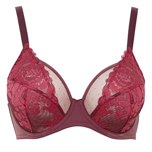 Maison Lejaby Damen Ikat Blume BH, Halbtransparent, Bordeaux, 80C von Maison Lejaby