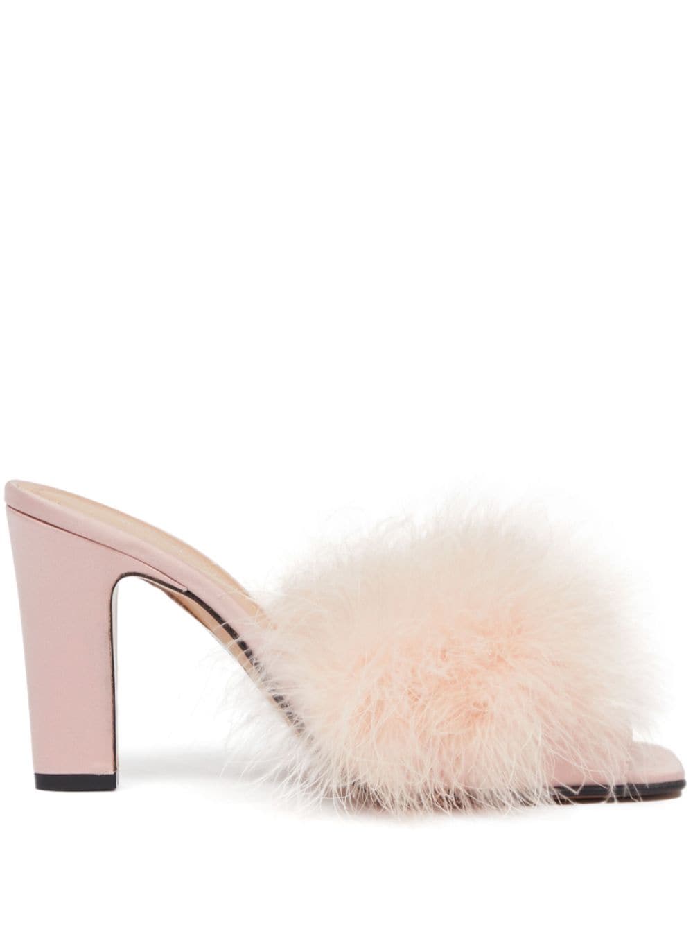 Maison Margiela Feather Mules aus Satin 90mm - Rosa von Maison Margiela