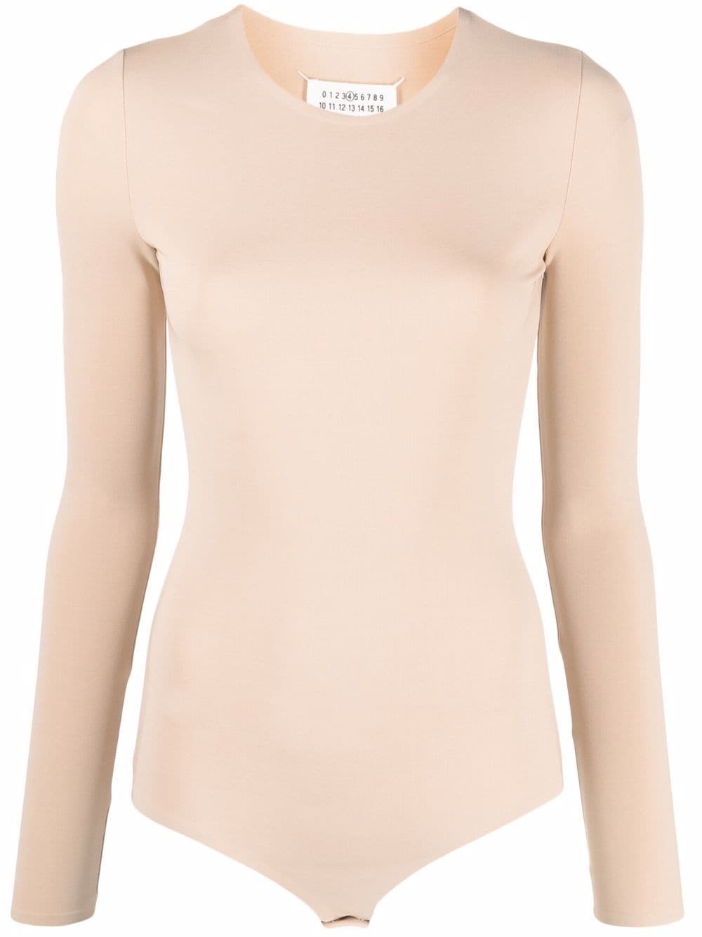 Maison Margiela Gerippter Body mit langen Ärmeln - Nude von Maison Margiela