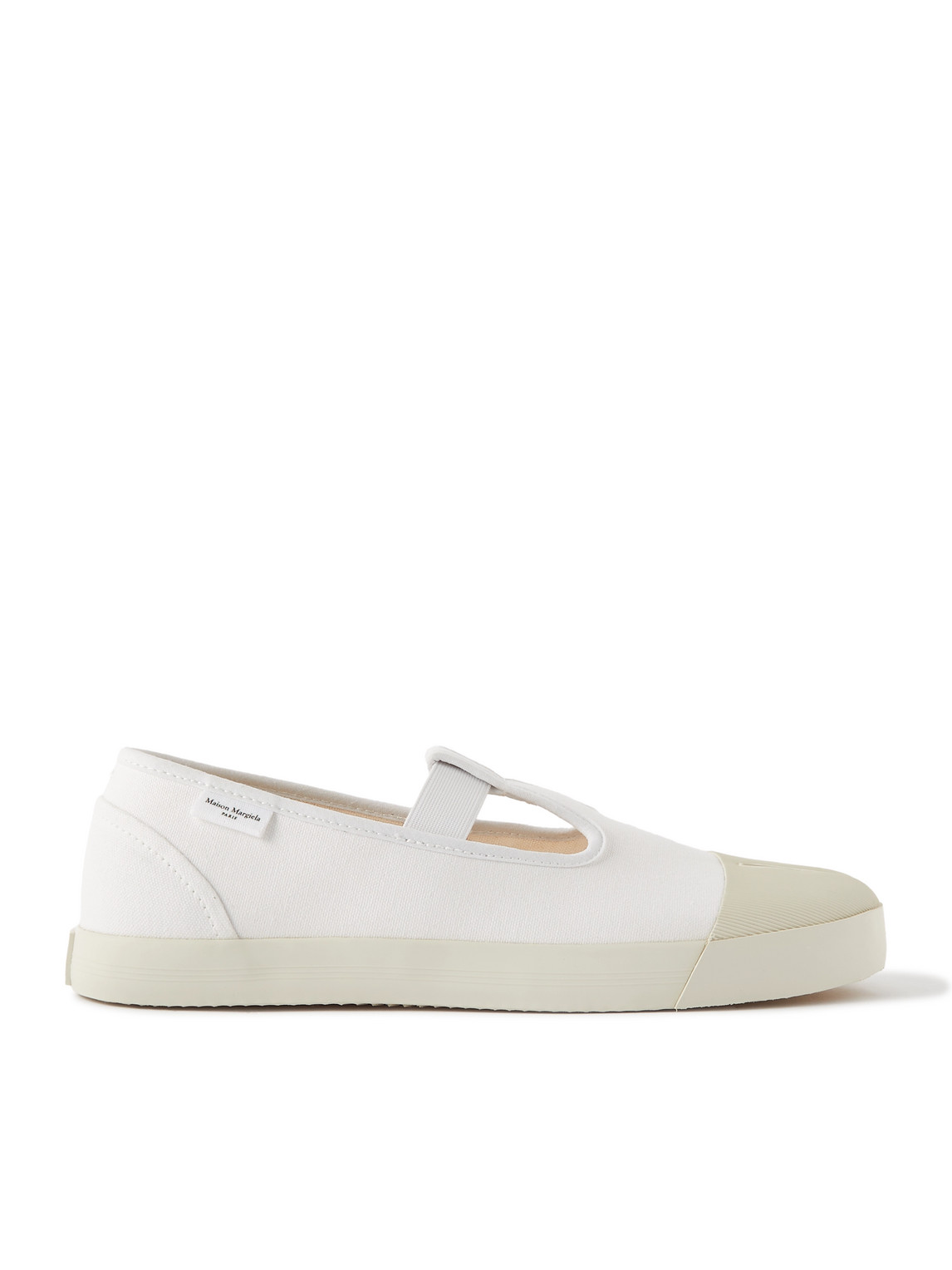 Maison Margiela - On The Deck Tabi Split-Toe Rubber-Trimmed Cotton-Canvas Slip-On Sneakers - Men - White - EU 42 von Maison Margiela