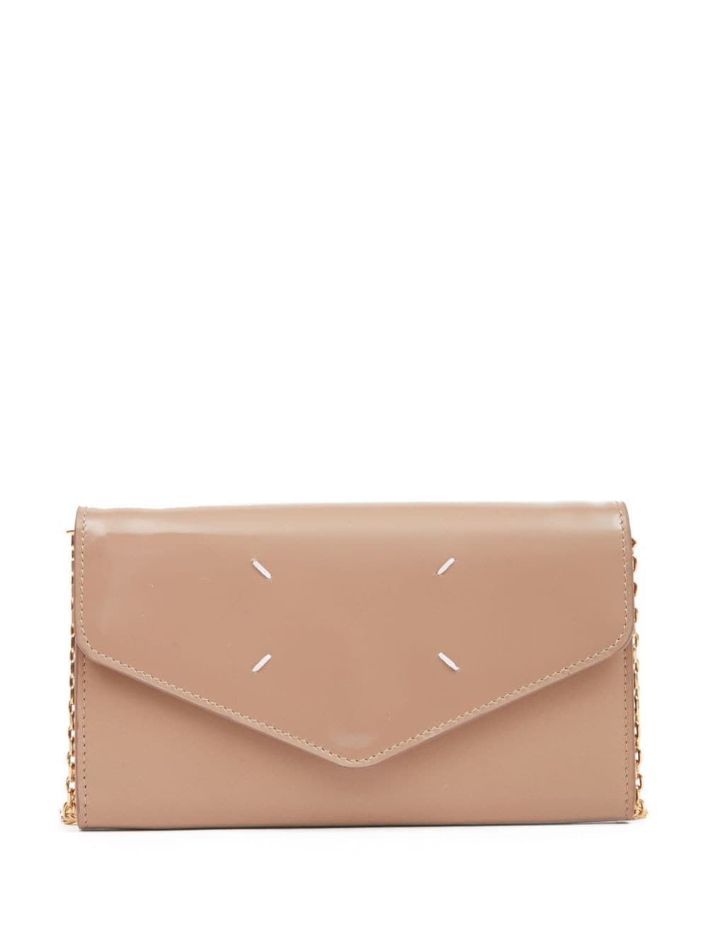 Maison Margiela Clutch aus Leder mit Kettenriemen - Nude von Maison Margiela