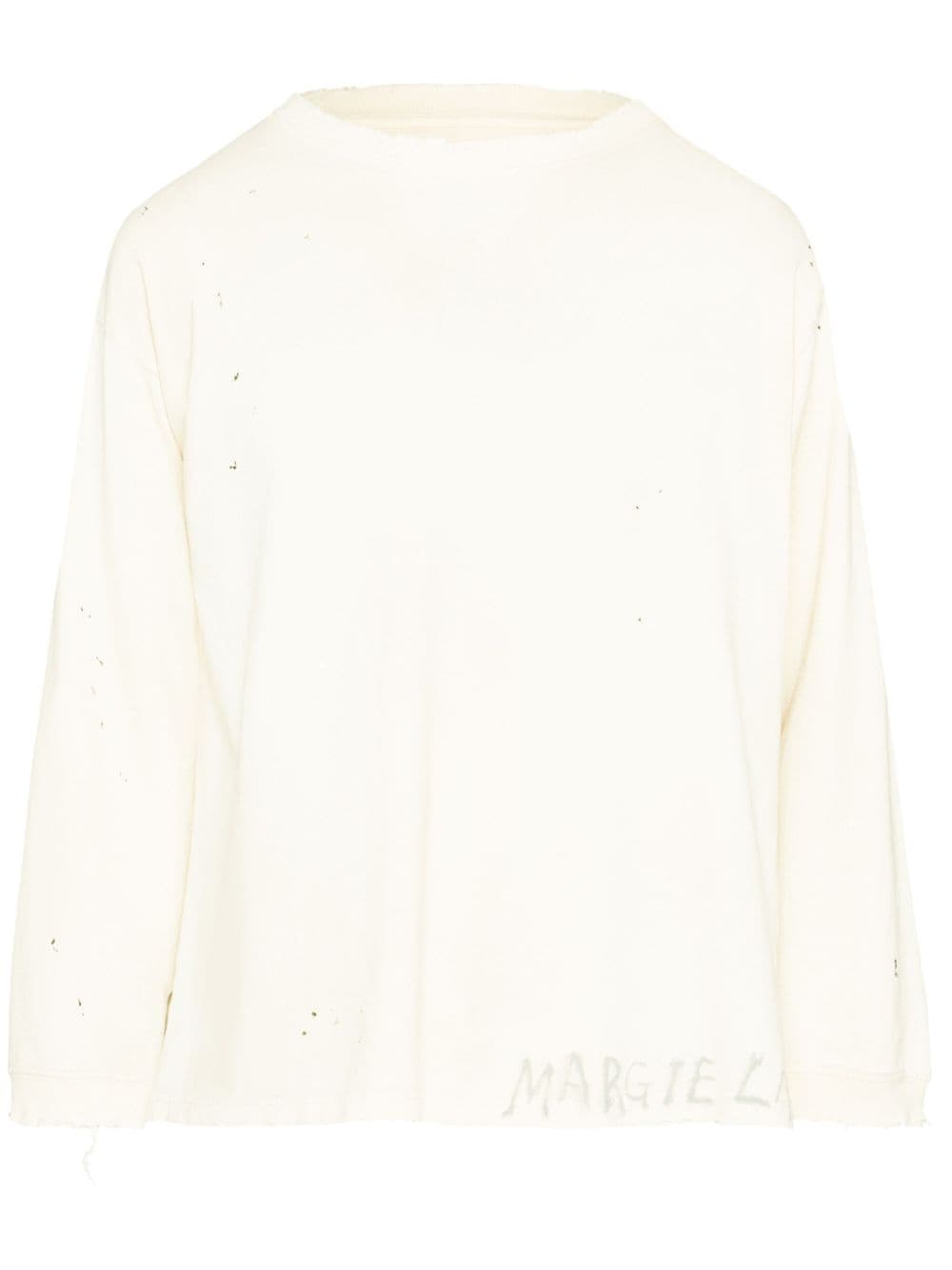 Maison Margiela Pullover mit Handschrift - Weiß von Maison Margiela