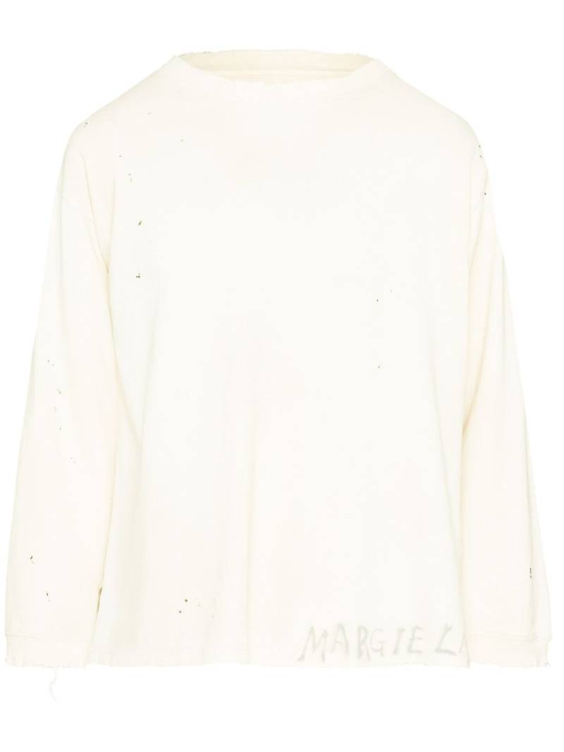 Maison Margiela Pullover mit Handschrift - Weiß von Maison Margiela