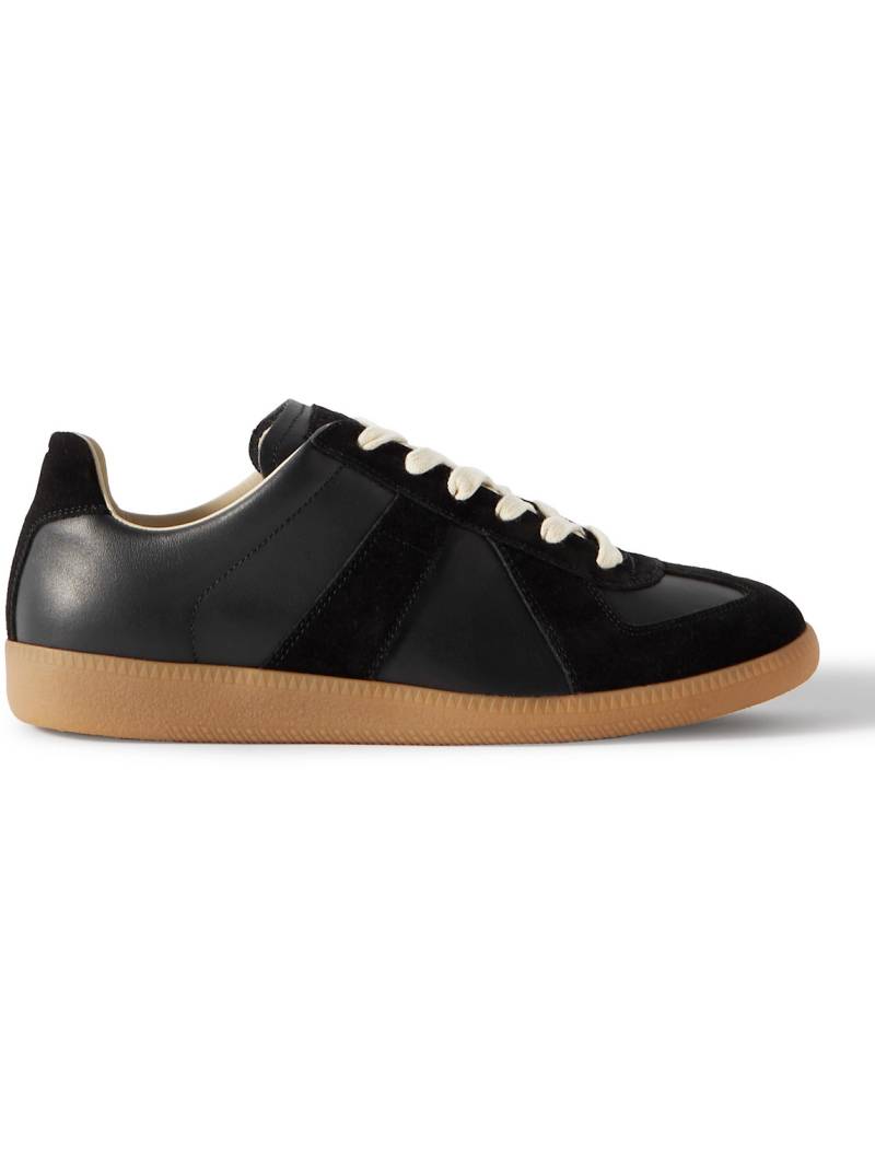 Maison Margiela - Replica Leather and Suede Sneakers - Men - Black - EU 43 von Maison Margiela