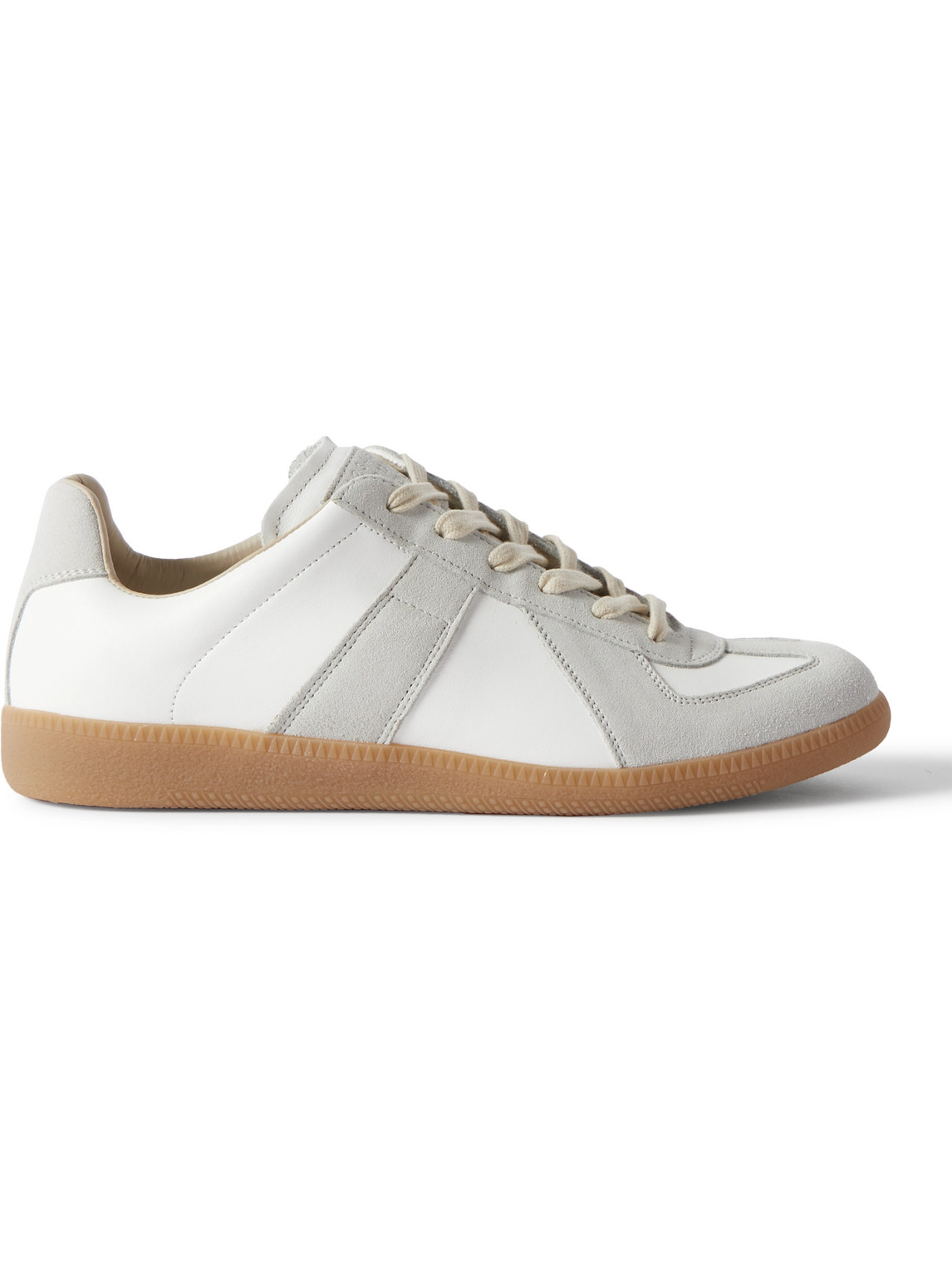 Maison Margiela - Replica Leather and Suede Sneakers - Men - White - EU 43 von Maison Margiela