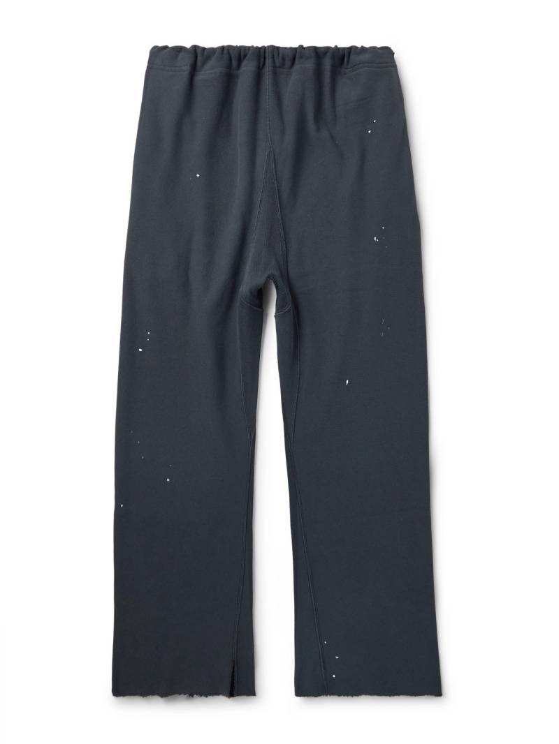 Maison Margiela - Straight-Leg Distressed Paint-Splattered Cotton-Jersey Sweatpants - Men - Black - IT 52 von Maison Margiela