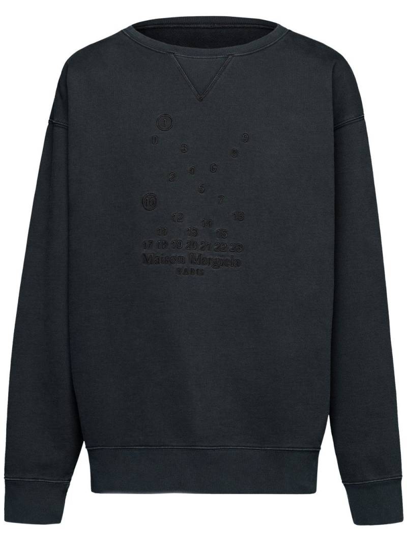 Maison Margiela Numeric Sweatshirt mit Logo-Stickerei - Schwarz von Maison Margiela