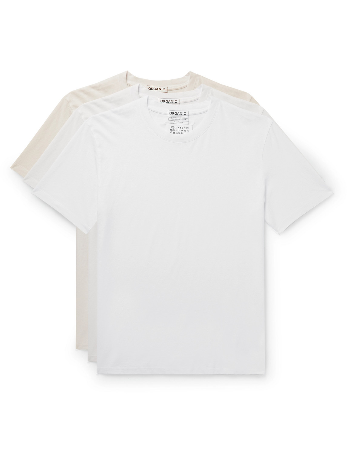 Maison Margiela - Three-Pack Organic Cotton-Jersey T-Shirt - Men - White - XL von Maison Margiela