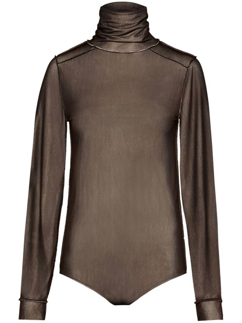 Maison Margiela Transparenter Body mit langen Ärmeln - Schwarz von Maison Margiela