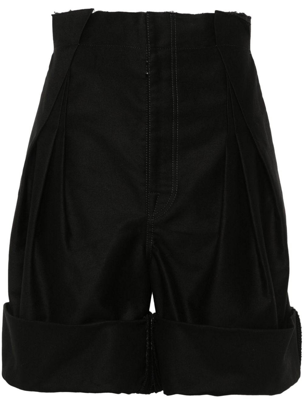 Maison Margiela Ungesäumte Shorts mit Faltendetail - Schwarz von Maison Margiela