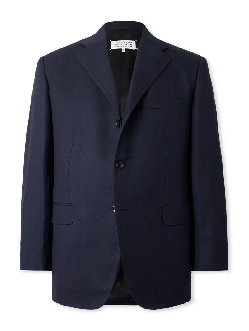 Maison Margiela - Wool and Linen-Blend Blazer - Men - Blue - IT 48 von Maison Margiela