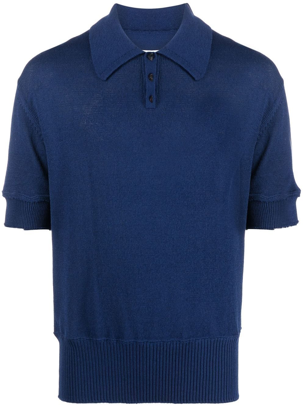 Maison Margiela Gestricktes Poloshirt mit Ziernähten - Blau von Maison Margiela