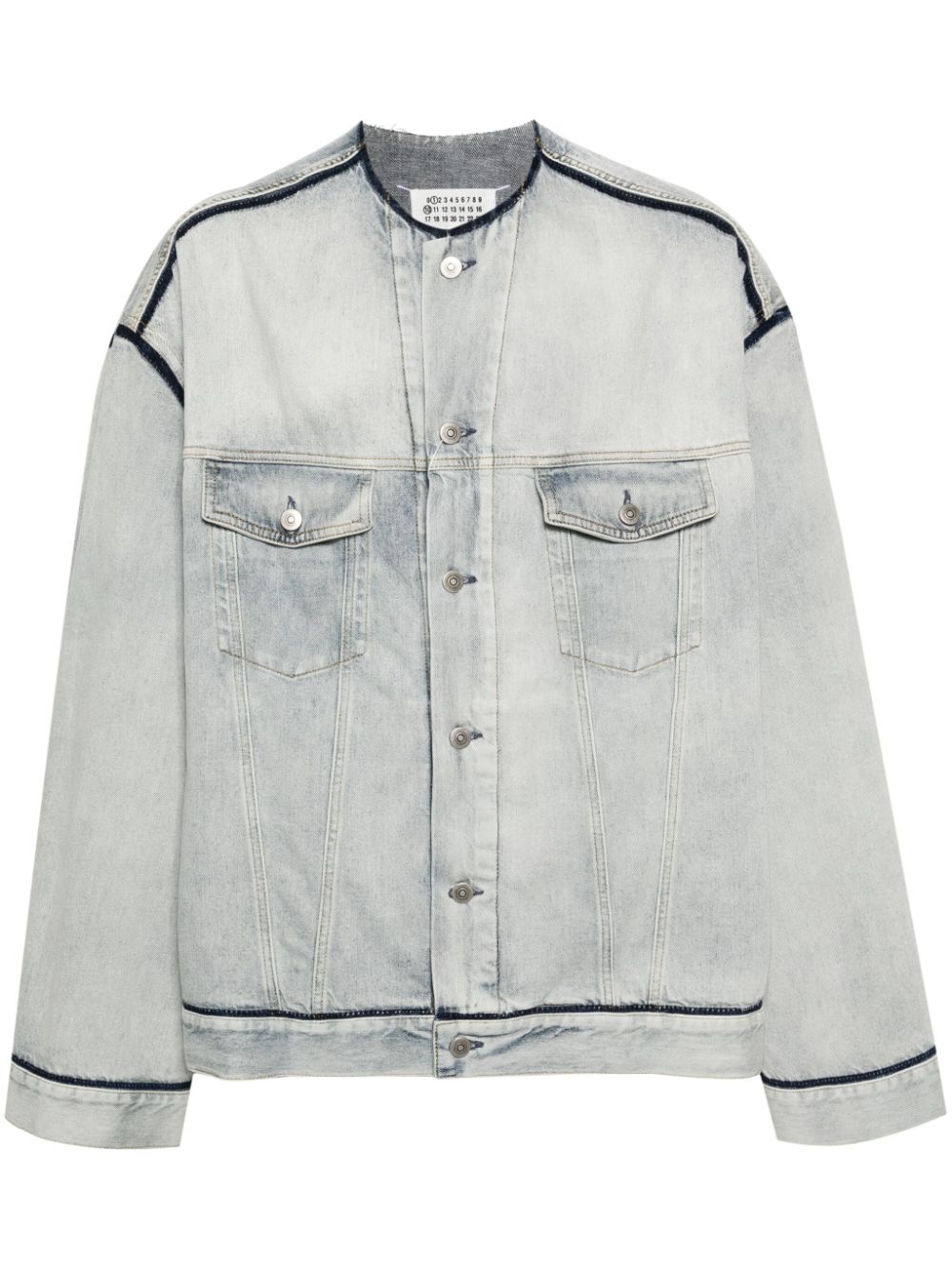 Maison Margiela Jeansjacke mit Logo aus vier Nähten - Blau von Maison Margiela