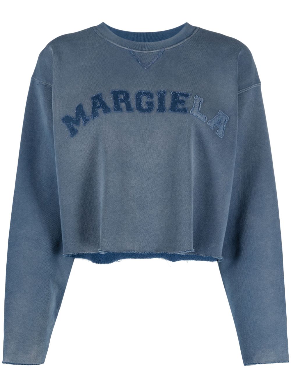 Maison Margiela Cropped-Sweatshirt mit Logo - Blau von Maison Margiela