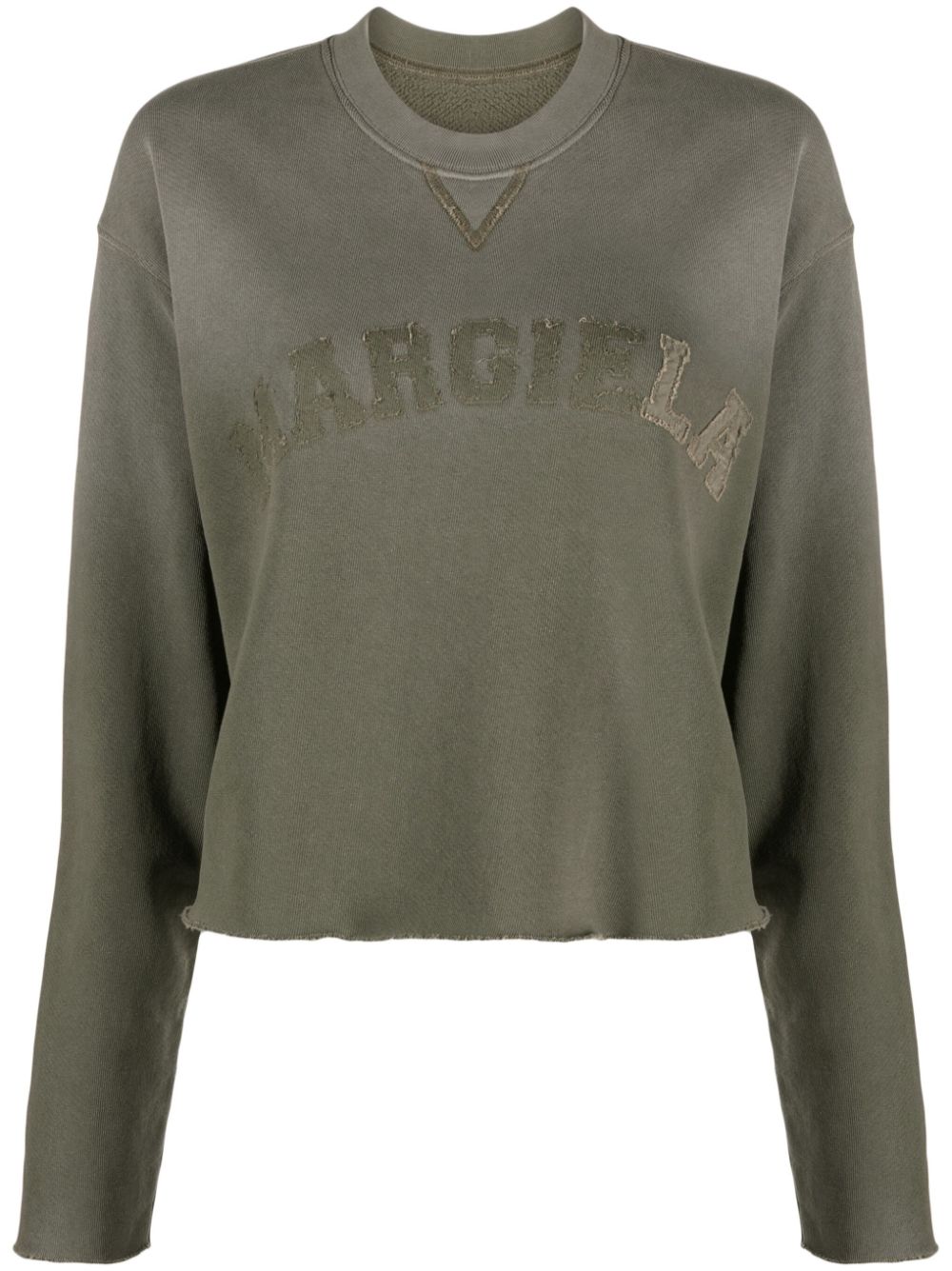 Maison Margiela Cropped-Sweatshirt mit Logo-Patch - Grün von Maison Margiela