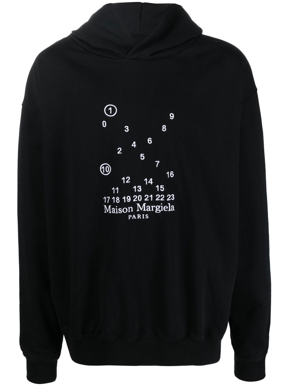 Maison Margiela Hoodie mit Logo-Stickerei - Schwarz von Maison Margiela