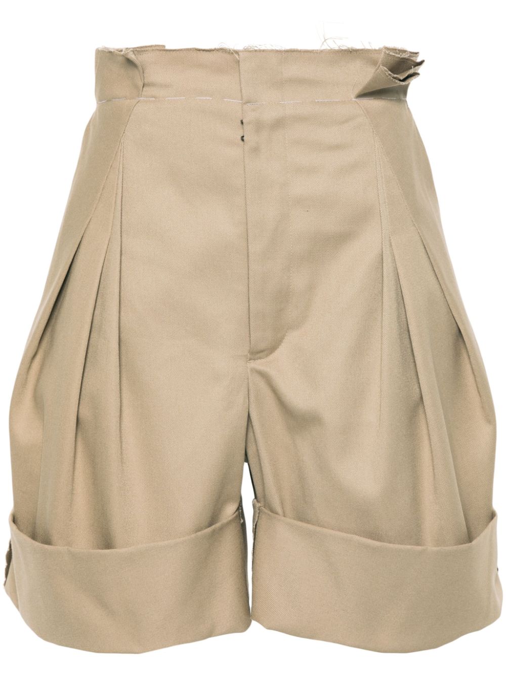 Maison Margiela Ungesäumte Shorts mit Faltendetail - Braun von Maison Margiela