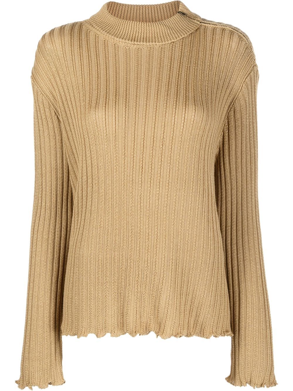 Maison Margiela Gerippter Pullover mit Stehkragen - Braun von Maison Margiela