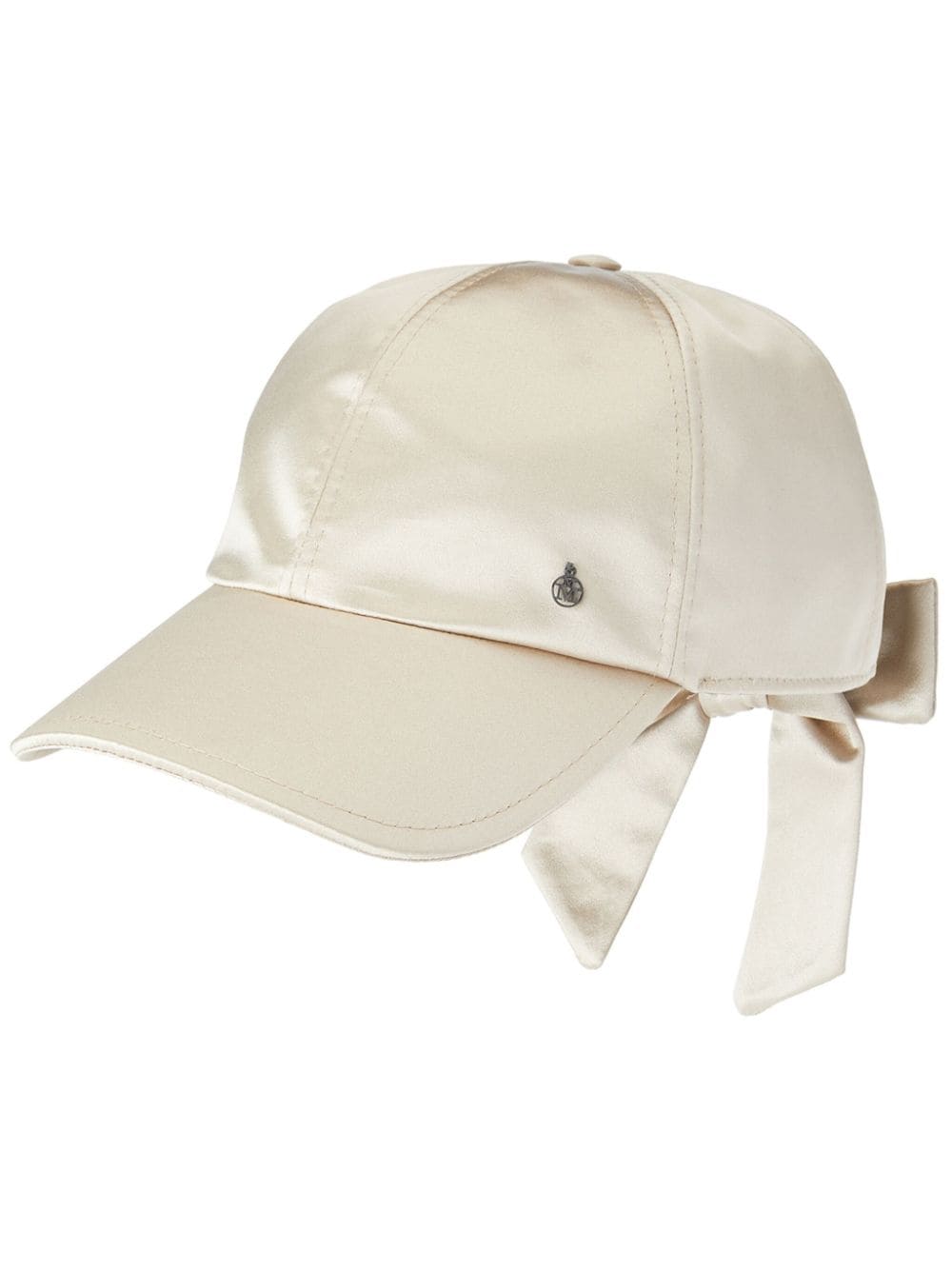 Maison Michel Tiger Bow Baseballkappe aus Satin - Nude von Maison Michel