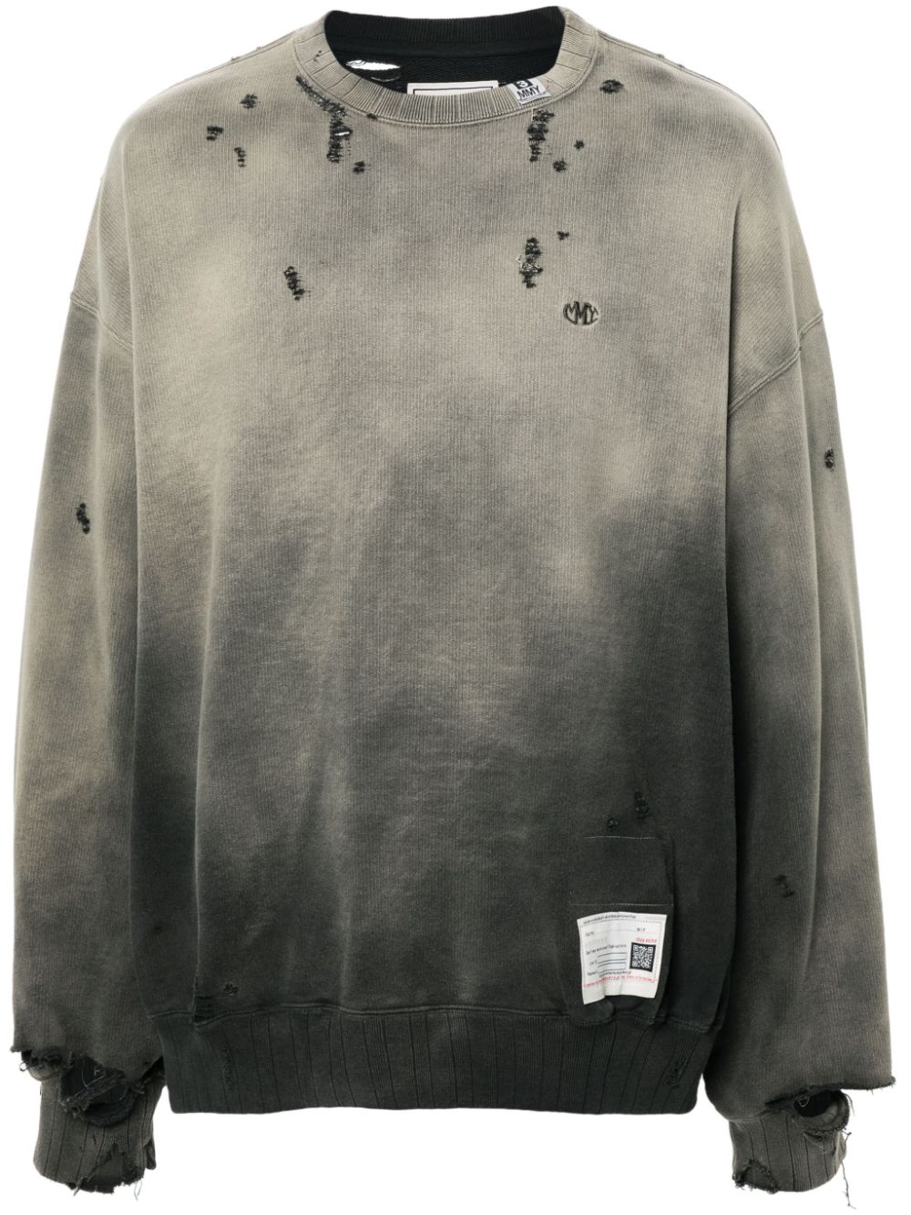 Maison MIHARA YASUHIRO Ausgeblichenes Sweatshirt im Distressed-Look - Schwarz von Maison MIHARA YASUHIRO