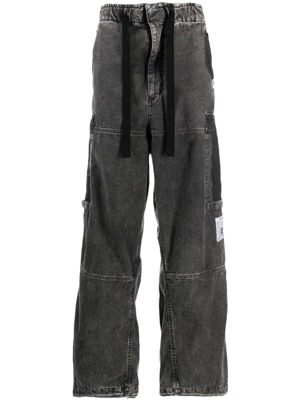 Maison Mihara Yasuhiro Halbhohe Cargo-Jeans mit Kordelzug - Schwarz von Maison Mihara Yasuhiro