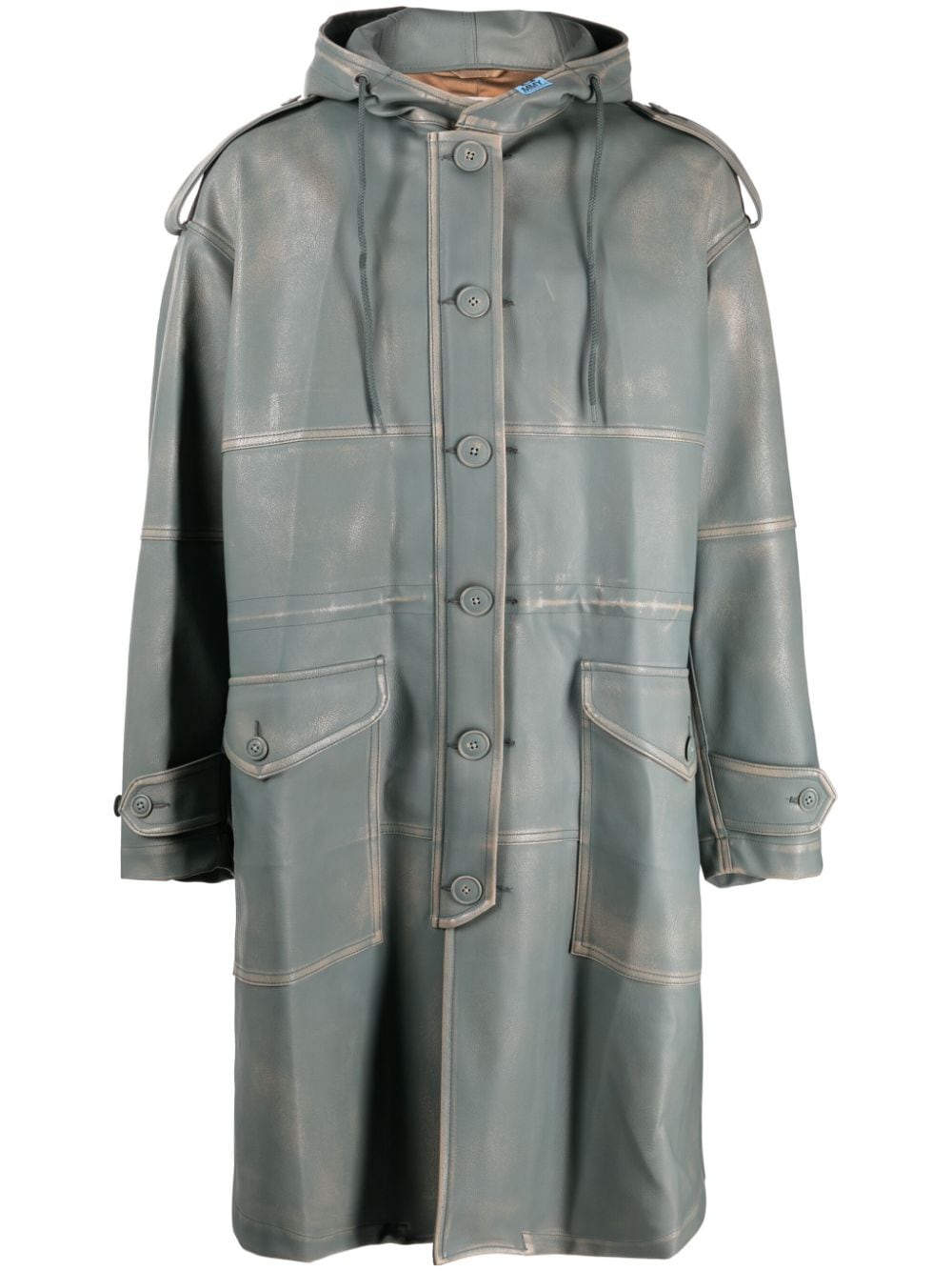 Maison MIHARA YASUHIRO Kapuzenmantel aus Faux-Leder - Blau von Maison MIHARA YASUHIRO