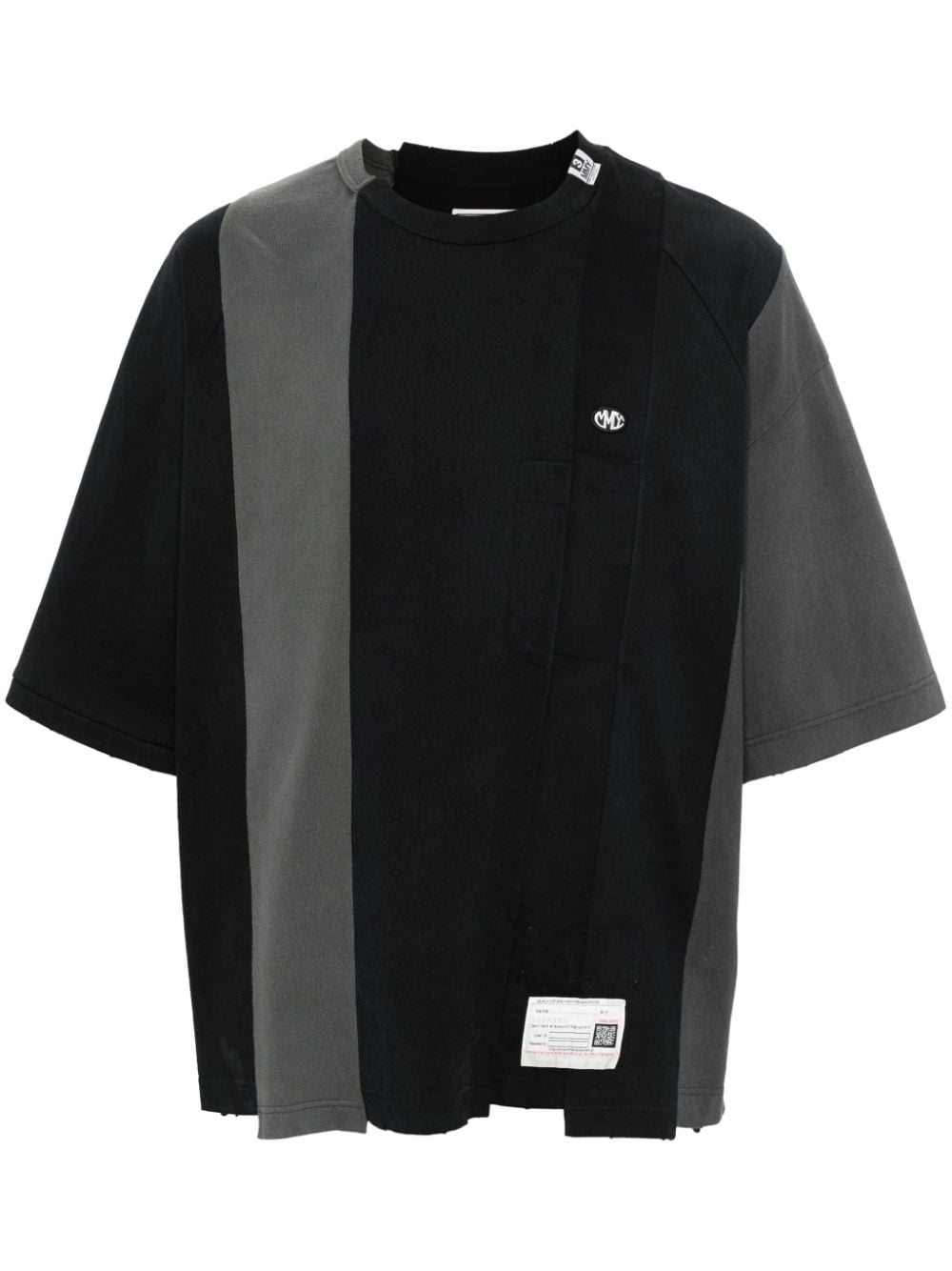 Maison Mihara Yasuhiro Vertical Switching T-Shirt - Schwarz von Maison Mihara Yasuhiro