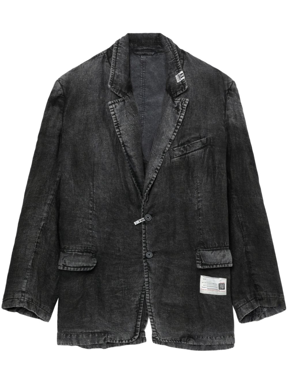 Maison Mihara Yasuhiro Leinenjacke mit ausgeblichenem Effekt - Schwarz von Maison Mihara Yasuhiro