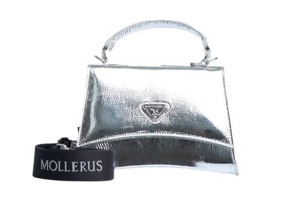 Maison Mollerus - Maison Mollerus Glanzleder Silber Umhängetasche, Romont Silber von Maison Mollerus