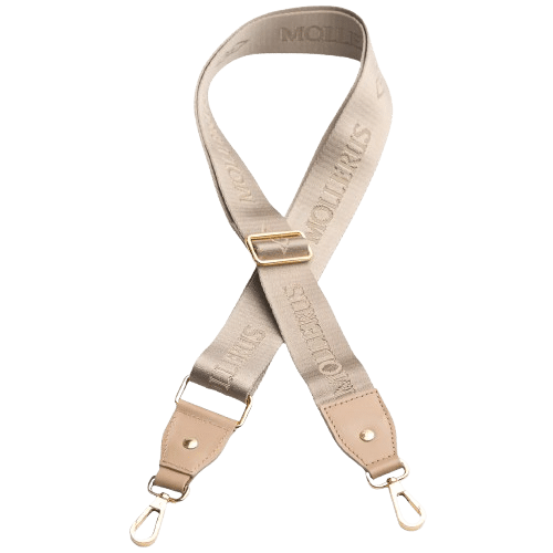 Maison Mollerus - Maison Mollerus Schulterriemen / Umhängeriemen Aladdin, Cappucino-Beige/Gold von Maison Mollerus