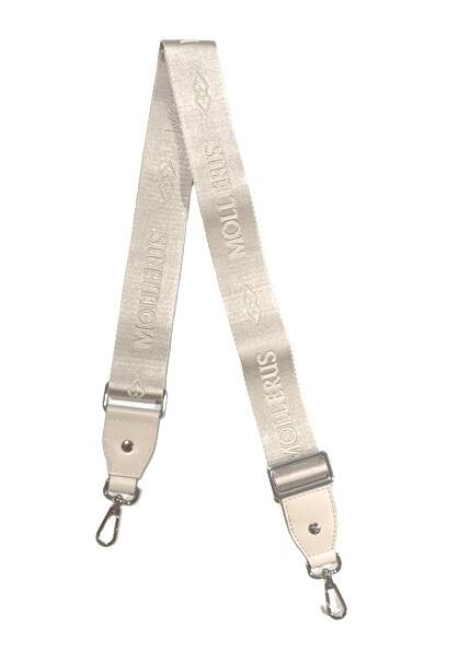 Maison Mollerus - Maison Mollerus Schulterriemen / Umhängeriemen Aladdin, Pearl / Taupe / Silber von Maison Mollerus