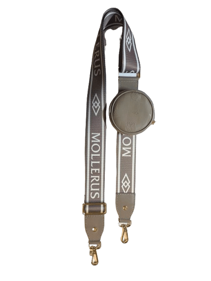 Maison Mollerus - Maison Mollerus Schulterriemen / Umhängeriemen Diana, Taupe / Gold von Maison Mollerus