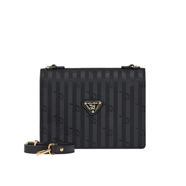 Maison Mollerus - Maison Mollerus Vinerus Black Crossover / Umhängetasche Wil, Gold von Maison Mollerus