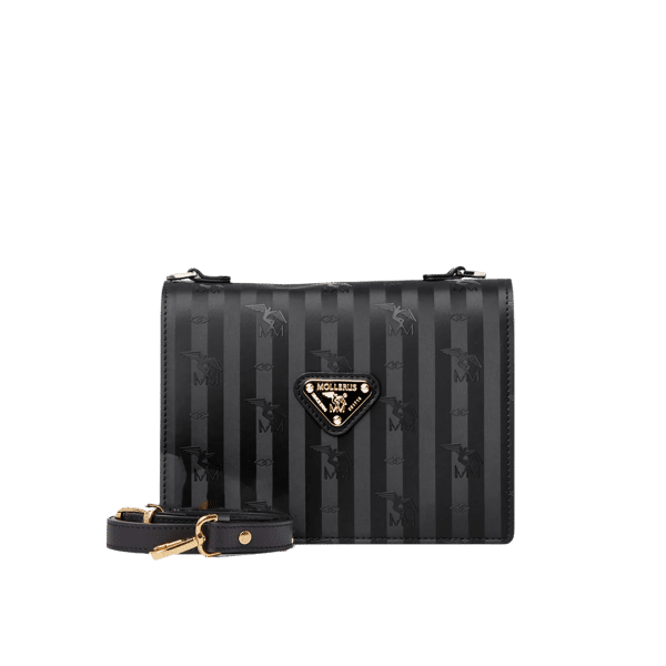 Maison Mollerus - Maison Mollerus Vinerus Black Crossover / Umhängetasche klein Melide, Gold von Maison Mollerus